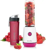 Breville Blend Active Personal Blender & Smoothie Maker | 350W | 2 Portable Blend Active Bottles (600ml) | Leak Proof Lids | White & Pink [VBL248]