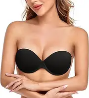 [HANSCA] Sticky Strapless Backless Push Up Bra for Women Plus Size Self Adhesive Underwired Padded Reusable
