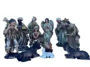 Nacimiento Para Navidad 8" Pesebre Jesus,Maria Y Jose Nativity Christmas Set 11p