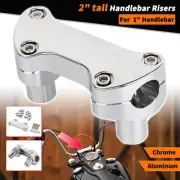 Chrome 2" Riser 1" Handlebar Clamp For Harley Dyna Super Glide Heritage Softail