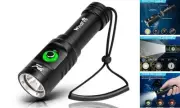 5000 Lumen Dive Light Scuba Diving Flashlight Dive Torch Rechargeable, 3 Black