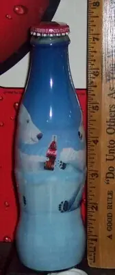 2019 WORLD OF COCA COLA POLAR BEARS 8 OUNCE WRAPPED GLASS COCA COLA BOTTLE