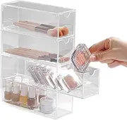 [Generic] Acrylic Sunglasses Organizer,Sunglasses Case for Table | 4-Layer Tabletop Glasses Collection Box, Jewelry Display Case for Eyeglass Necklace