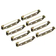 100Pcs Safety Bar Pins 35mm Brooch Clasp Pin Backs for ID Badges, Bronze Tone