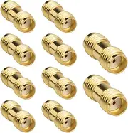SMA Female to SMA Female Adapter, 10-Pack SMA Coupler Barrel RF Coaxial Connector RFAdapter for Ham Radio, Antenna, Baofeng Handheld Radio