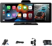 10.26 Inch 5G ADAS USB AUX Portable Carplay Android Auto AirPlay Miracast Dash Cam 4K Dashboard(H A G,128G)