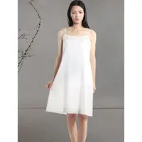 在飛比找ETMall東森購物網優惠-白色吊帶裙打底內搭防透亞麻