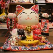 Maneki Neko Lucky Fortune Cat Coin Bank Fengshui Ceramic Decor Gift 10" 86893