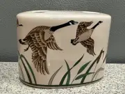 Ceramic Toothbrush Holder Canadian Geese Cattails NWT