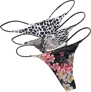 [Generic] Bondage Lingerie G-String T-Back Pack Underpants 3 Comfort Sexy Panties Women's Soft Low-Rise 5X Lingerie for Plus Size Women
