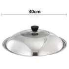 Stainless Steel Pot Cover Visible Frying Pan Cover Wok Lids Cookware Parts