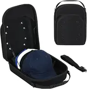 Hat Case for Travel, Waterproof Hard EVA Cap Carrier, Baseball Cap Storage Case with Shoulder Strap and Carabiner, Hat Organizer Box for Most Baseball Caps Helves