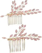 Ipetboom 2pcs Bridal Hair Combs: Set Elegant Rhinestone Side Combs Sparkly Headpieces Wedding Hair Accessories For Bride Women