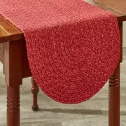 Spice Bin Paprika Variegated Cotton Country Cottage Oval Braided Table Runner