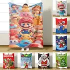 3D Christmas Mario Print Series Sleeping Blanket, Sofa Bed Sheet Blanket
