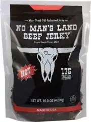 No Man’s Land HOT Beef Jerky High Protein Low Calorie Low Carb Beef Snack 16o...