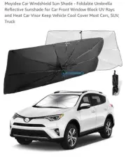 Moyidea Car Windshield Sun Shade - Foldable Umbrella Reflective Sunshade for Car