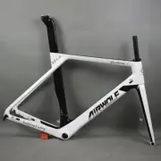 AIRWOLF Road Bike Carbon Fiber Frame Disc Bicycle Frameset Fork Seatpost 49-56cm