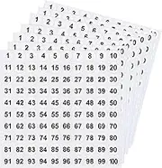 Number Labels | 7X Consecutive Small Number Label | 1 Inch Round Tear Resistant Adhesive Decal 1 to 100 for Storage Locker Indoor Classification Toolbox