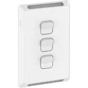 Clipsal Pro Series P3043VA-XW - 3 Gang 1/2 Way 20A/16AX 250v - Extra Vivid White P3043VAXW