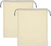[uxcell] 2 Pack Dust Bags for Handbags, 12.6x15.8 Cotton Drawstring Storage Pouch Bag Dust Cover Storage Bags for Purses Shoes Boots Daily Travel Storage, Beige