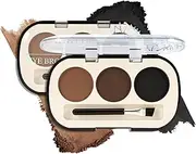 Apooliy 3 Colors Eyebrow Makeup Kit,Long Lasting Brow Palette,Eyebrow Filler Powder with Brow Brush,Professional Brow Contour Palette,Creates Natural Brows