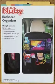 Nuby Backseat Organizer Black Mesh Clips Multiple Pockets For Bottle Storage