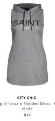 City Chic Small Hoodie Dress Saint Plus Size 16