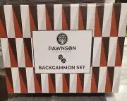 Vintage Backgammon Travel Board In Faux Leather Brown Case COMPLETE Game