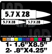 5.7 X 28 DECALS AMMO CAN REM GUN DECAL ARMALITE RUGER S&W SPRINGFIELD BUSHMASTER