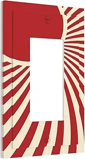 Xuejiaku Decorative Outlet Covers Boho Red Sun Mid Century Minimalist Sunlight 1 Gang Single Decora GFCI Device Light Switch Covers Plate 1 Rocker Wall Plate Jumbo Face Plate