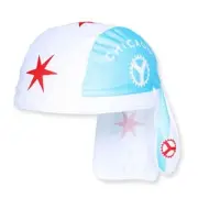Pace Chicago Skull Coolmax Bicycle Cycling Cap, Sky Blue x White