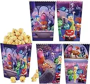 QICI Inside Party Supplies Cartoon Party Popcorn Paper Bag Paper Popcorn French Fries Fried Chicken Boxes Cartoon Theme Birthday Decoration 24 Pcs