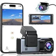Dash Cam Front and Rear 4K+1080P WiFi Dash Camera for Cars with App, 24 Hours Pa