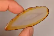 *AGATE* Slice 7.4cm 13.7g Polished Healing Crystal Worry Flat Palm