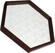 Decorative Serving Tray Hexagon Tray with Wooden Edge for Coffee Table Tea Serving and Snacks