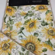 Tahari Sunflower Fabric Table Runner Jute Yellow Summer Spring Fall 16"x90"