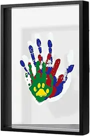 Family Handprint Kit – Handprint Keepsake Frame, Transparent Photo Frame | Keepsake Craft Frame with nontoxic Paints, Hangable Home Desk Ornament for Baby Shower Nursery, Kids