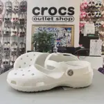 CROCS 卡駱馳 女鞋 卡琳 仙女 包頭 洞洞鞋 淺口 單鞋 休閑 沙灘鞋 防滑 輕便 涼鞋 202494 牡蠣色