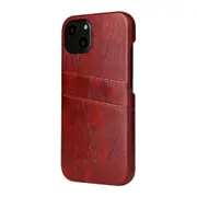 For iPhone 13 mini Case Deluxe Leather Wallet Back Shell Slim Cover Brown
