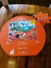 Janod Floor Puzzle Animals with hat box carry case NEW! 24PC