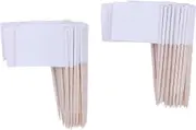 Blank Toothpick Flags Flags White Flags Labeling Marking Decoration 100Pcs Cocktail Sticks Pulls Dinner FlagsWhite