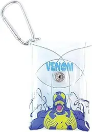 ティーズファクトリー(T'S Factory) Tees Factory Marvel MV-5544358VC Snap Clear Pouch with Carabiner, Venom/Clear, Approx. 3.7 x 2.6 x 1.0 inches (95 x 65 x 25 mm) (excluding Carabiner)