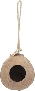 JOINPAYA 1Pc Handmade Coconut Shell Bird Nest Shelter for Indoor Outdoor Decoration Rustic Style Weaving Birds Shelter Natural Atmosphere for Home Office Use
