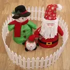 Christmas Fence Decorations White Picket for Tree Set Xmas Home