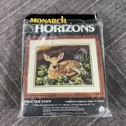 Springtime Fawn Monarch Horizons Needlepoint Kit 1985 T1361 NOB