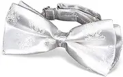 White Brocade First Communion Bow Tie for Boys, 5 Inch