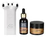 Re Microcurrent Face Lift & Tone Massager + Retinol Serum + Cream