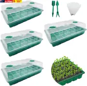 4-Set Seed Starter Tray Kits with Dome and Base - 40-Cell Garden Plant Germinati
