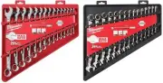 Milwaukee Combination Wrench Sets Bundle - 2 Items - Metric (8mm-22mm) SAE (1...